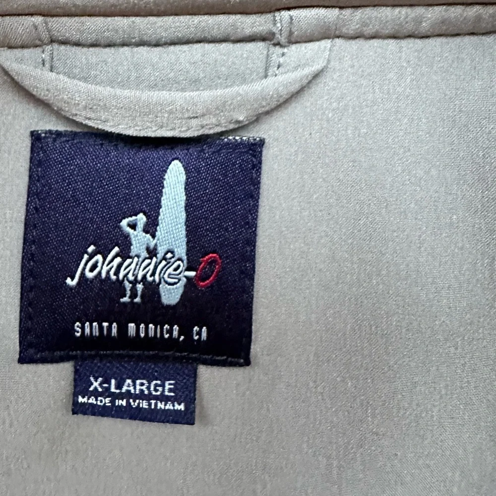 EUC Johnnie-O Wes Full Zip Fleece Vest Light Gray Size XL
